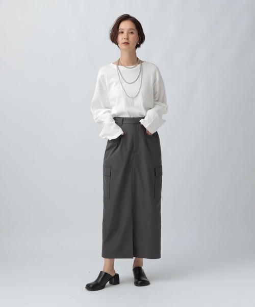 LEPSIM(レプシィム)の「リメイクライクプルオーバー 579852(Tシャツ/カットソー・レディース・チャコールグレー/オフホワイト/ライトベージュ・FREE)」の8枚目の写真