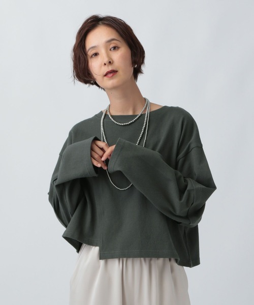 LEPSIM(レプシィム)の「リメイクライクプルオーバー 579852(Tシャツ/カットソー・レディース・チャコールグレー/オフホワイト/ライトベージュ・FREE)」の12枚目の写真