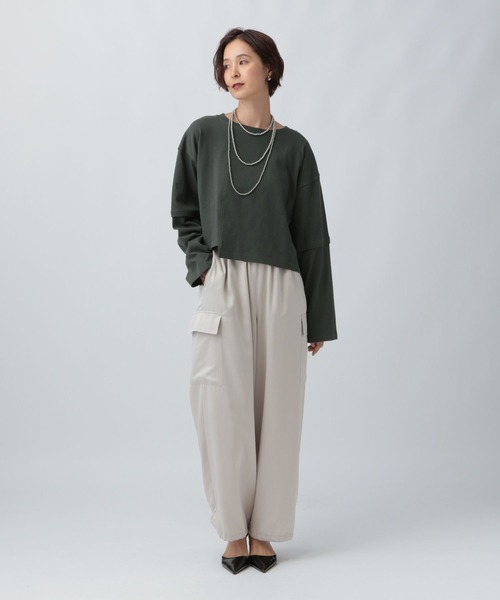 LEPSIM(レプシィム)の「リメイクライクプルオーバー 579852(Tシャツ/カットソー・レディース・チャコールグレー/オフホワイト/ライトベージュ・FREE)」の13枚目の写真