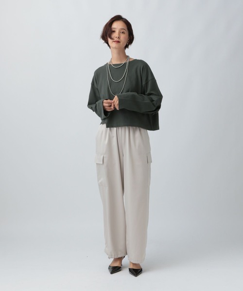 LEPSIM(レプシィム)の「リメイクライクプルオーバー 579852(Tシャツ/カットソー・レディース・チャコールグレー/オフホワイト/ライトベージュ・FREE)」の15枚目の写真