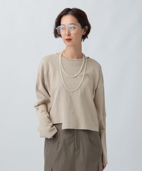 LEPSIM(レプシィム)の「リメイクライクプルオーバー 579852(Tシャツ/カットソー・レディース・チャコールグレー/オフホワイト/ライトベージュ・FREE)」の16枚目の写真