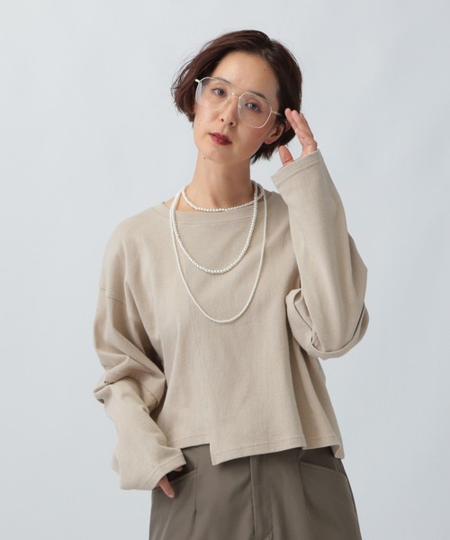 LEPSIM(レプシィム)の「リメイクライクプルオーバー 579852(Tシャツ/カットソー・レディース・チャコールグレー/オフホワイト/ライトベージュ・FREE)」の17枚目の写真