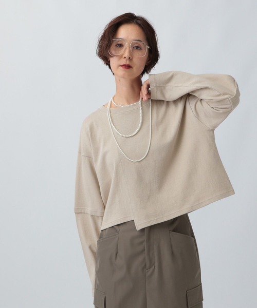 LEPSIM(レプシィム)の「リメイクライクプルオーバー 579852(Tシャツ/カットソー・レディース・チャコールグレー/オフホワイト/ライトベージュ・FREE)」の18枚目の写真