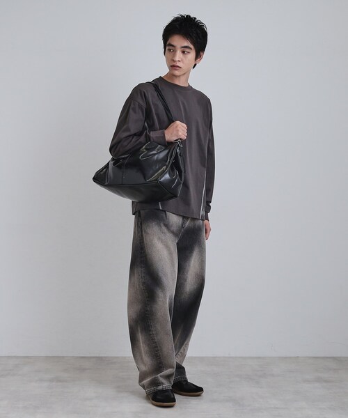 tk.TAKEO KIKUCHI(ティーケータケオキクチ)の「デフォーメッドボストンBAG(ボストンバッグ・メンズ・ブラック/ブラウン系1・00)」の17枚目の写真