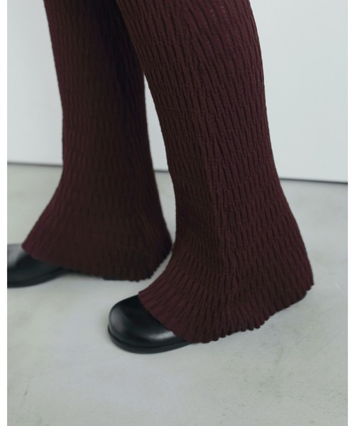 anuke(アンヌーク)の「Knit Flare Leggings(その他パンツ・レディース・ボルドー/チャコールグレー・38inch/36inch)」の6枚目の写真