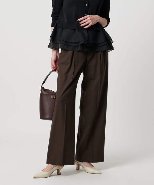 UNITED ARROWS(ユナイテッドアローズ)の「トロピカル 2タック ワイドパンツ ストレッチ(スラックス・レディース・ダークブラウン/モカ/ブラック/ダークグレー/その他9・34/36/38/40)」の14枚目の写真