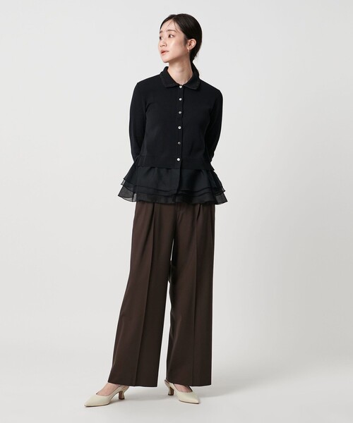 UNITED ARROWS(ユナイテッドアローズ)の「トロピカル 2タック ワイドパンツ ストレッチ(スラックス・レディース・ダークブラウン/モカ/ブラック/ダークグレー/その他9・34/36/38/40)」の15枚目の写真