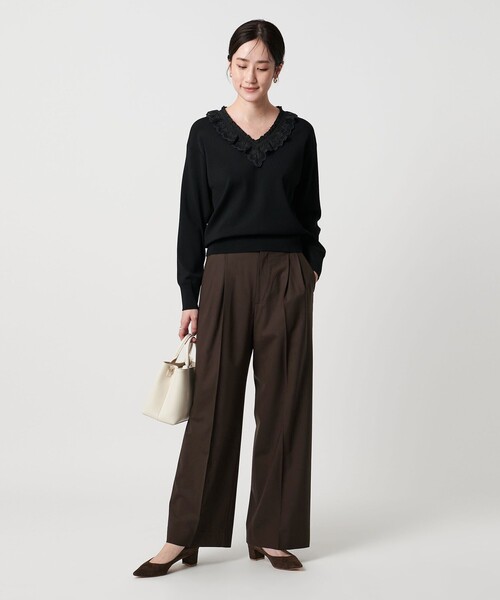 UNITED ARROWS(ユナイテッドアローズ)の「トロピカル 2タック ワイドパンツ ストレッチ(スラックス・レディース・ダークブラウン/モカ/ブラック/ダークグレー/その他9・34/36/38/40)」の16枚目の写真