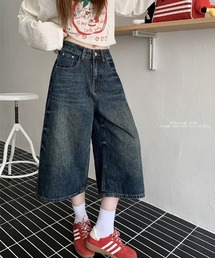 YUGA_YGMC Denim 3/4-length wide pants