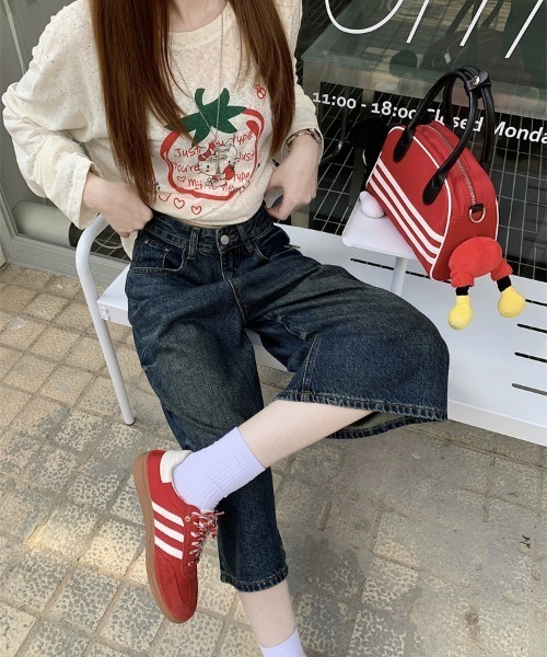 FREE STYLISTS(フリー スタイリスト)の「YUGA_YGMC Denim 3/4-length wide pants(デニムパンツ・レディース・インディゴブルー・XL/L/S/M)」の8枚目の写真