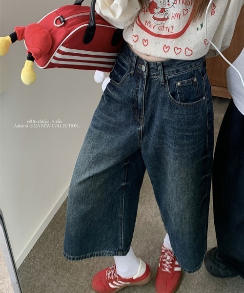 FREE STYLISTS(フリー スタイリスト)の「YUGA_YGMC Denim 3/4-length wide pants(デニムパンツ・レディース・インディゴブルー・XL/L/S/M)」の9枚目の写真
