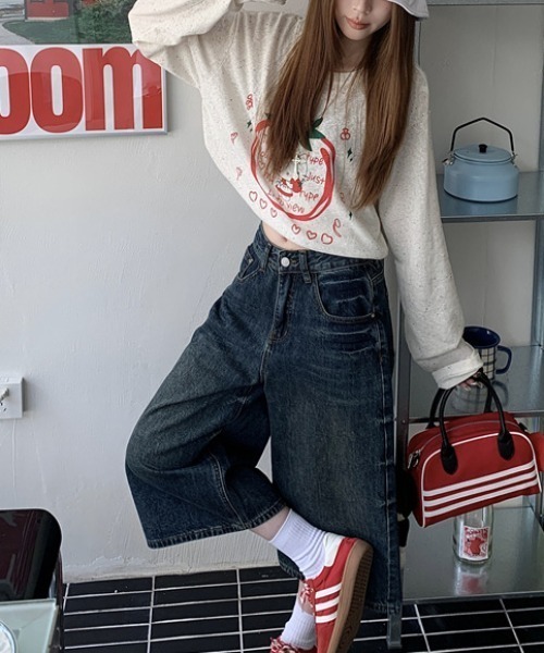 FREE STYLISTS(フリー スタイリスト)の「YUGA_YGMC Denim 3/4-length wide pants(デニムパンツ・レディース・インディゴブルー・XL/L/S/M)」の13枚目の写真