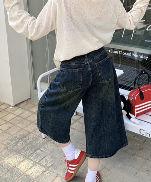FREE STYLISTS(フリー スタイリスト)の「YUGA_YGMC Denim 3/4-length wide pants(デニムパンツ・レディース・インディゴブルー・XL/L/S/M)」の17枚目の写真