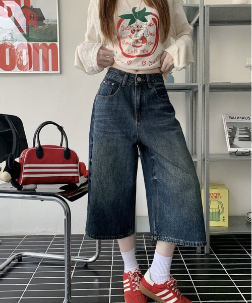 FREE STYLISTS(フリー スタイリスト)の「YUGA_YGMC Denim 3/4-length wide pants(デニムパンツ・レディース・インディゴブルー・XL/L/S/M)」の18枚目の写真