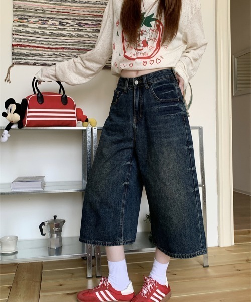 FREE STYLISTS(フリー スタイリスト)の「YUGA_YGMC Denim 3/4-length wide pants(デニムパンツ・レディース・インディゴブルー・XL/L/S/M)」の19枚目の写真