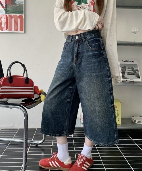 FREE STYLISTS(フリー スタイリスト)の「YUGA_YGMC Denim 3/4-length wide pants(デニムパンツ・レディース・インディゴブルー・XL/L/S/M)」の20枚目の写真