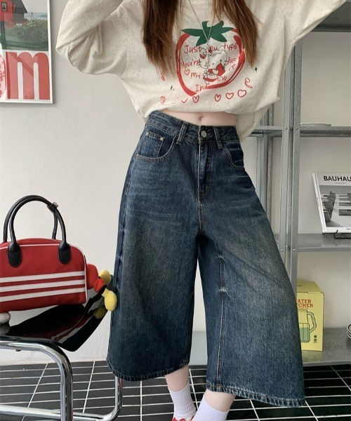 FREE STYLISTS(フリー スタイリスト)の「YUGA_YGMC Denim 3/4-length wide pants(デニムパンツ・レディース・インディゴブルー・XL/L/S/M)」の21枚目の写真