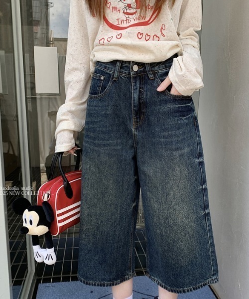 FREE STYLISTS(フリー スタイリスト)の「YUGA_YGMC Denim 3/4-length wide pants(デニムパンツ・レディース・インディゴブルー・XL/L/S/M)」の22枚目の写真