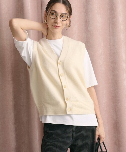 【定価19,800円】新作カシミヤ　ニットベスト　ユナイテッドアローズゴルフ 定価19,800円】新作カシミヤ ニットベスト ユナイテッドアローズ