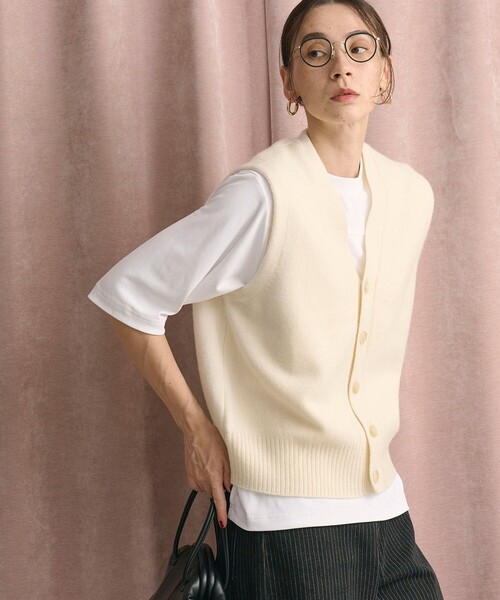 セール】ウールカシミヤブレンド アクア ニットベスト（ベスト