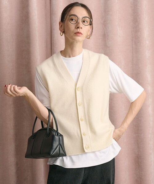 セール】ウールカシミヤブレンド アクア ニットベスト（ベスト