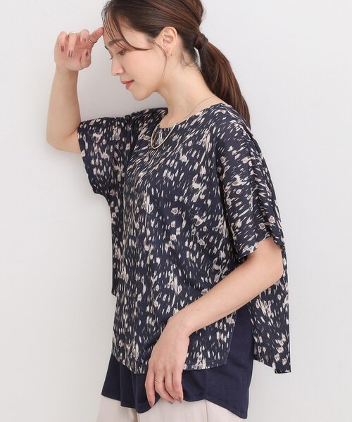 SHOO・LA・RUE(シューラルー)の「【S-LL/体型カバー】インせず着られる レイヤードトップス(Tシャツ/カットソー・レディース・イエロー系その他6/ブラック系4/ネイビー系/ベージュ系その他3・01/03/02/04)」の4枚目の写真