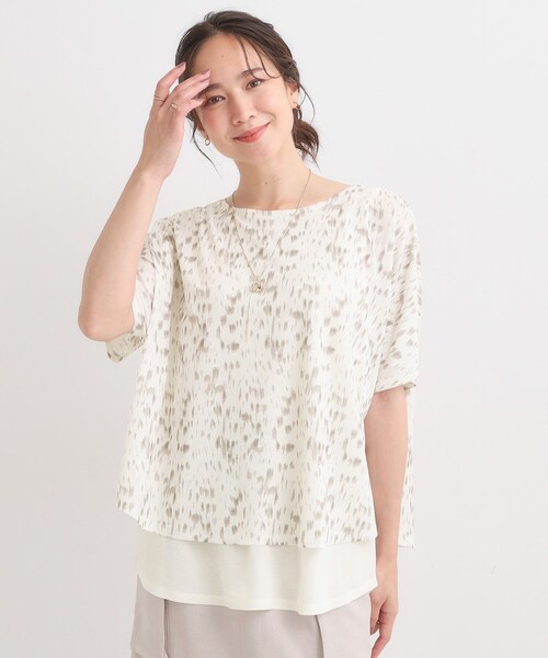 SHOO・LA・RUE(シューラルー)の「【S-LL/体型カバー】インせず着られる レイヤードトップス(Tシャツ/カットソー・レディース・イエロー系その他6/ブラック系4/ネイビー系/ベージュ系その他3・01/03/02/04)」の5枚目の写真