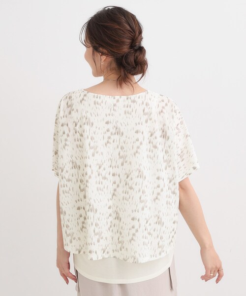 SHOO・LA・RUE(シューラルー)の「【S-LL/体型カバー】インせず着られる レイヤードトップス(Tシャツ/カットソー・レディース・イエロー系その他6/ブラック系4/ネイビー系/ベージュ系その他3・01/03/02/04)」の6枚目の写真