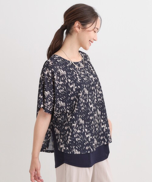 SHOO・LA・RUE(シューラルー)の「【S-LL/体型カバー】インせず着られる レイヤードトップス(Tシャツ/カットソー・レディース・イエロー系その他6/ブラック系4/ネイビー系/ベージュ系その他3・01/03/02/04)」の10枚目の写真