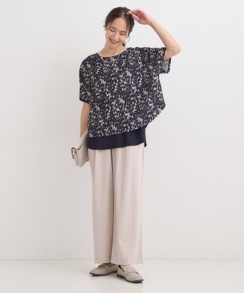 SHOO・LA・RUE(シューラルー)の「【S-LL/体型カバー】インせず着られる レイヤードトップス(Tシャツ/カットソー・レディース・イエロー系その他6/ブラック系4/ネイビー系/ベージュ系その他3・01/03/02/04)」の11枚目の写真