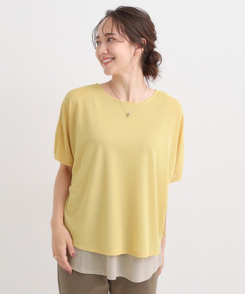 SHOO・LA・RUE(シューラルー)の「【S-LL/体型カバー】インせず着られる レイヤードトップス(Tシャツ/カットソー・レディース・イエロー系その他6/ブラック系4/ネイビー系/ベージュ系その他3・01/03/02/04)」の17枚目の写真