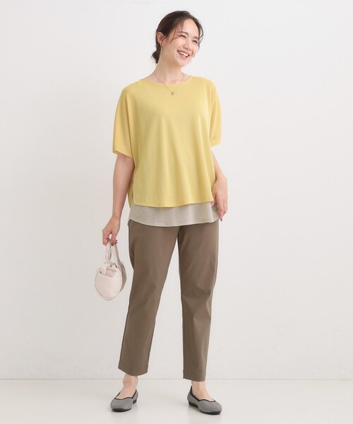 SHOO・LA・RUE(シューラルー)の「【S-LL/体型カバー】インせず着られる レイヤードトップス(Tシャツ/カットソー・レディース・イエロー系その他6/ブラック系4/ネイビー系/ベージュ系その他3・01/03/02/04)」の19枚目の写真