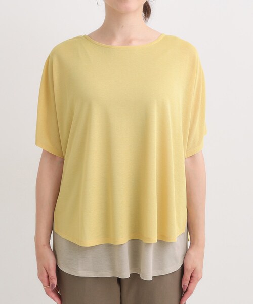 SHOO・LA・RUE(シューラルー)の「【S-LL/体型カバー】インせず着られる レイヤードトップス(Tシャツ/カットソー・レディース・イエロー系その他6/ブラック系4/ネイビー系/ベージュ系その他3・01/03/02/04)」の21枚目の写真
