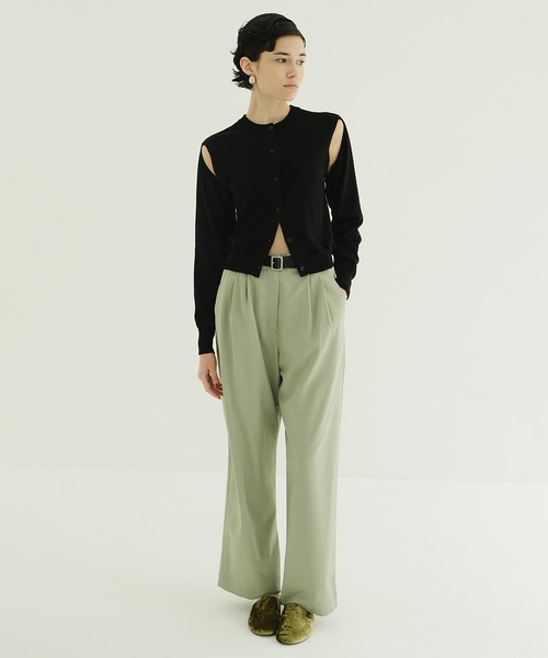CLANE（クラネ）の「BASIC TUCK PANTS（スラックス・レディース・ブラック/アイボリー/ミント・1/0/2）」の17枚目の写真