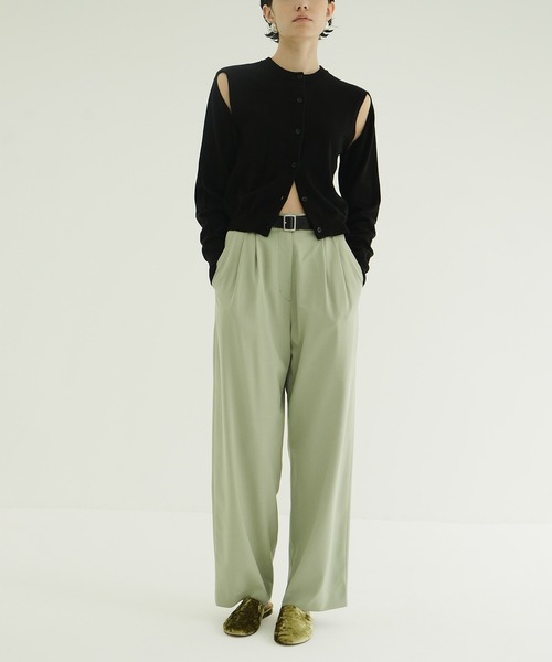 CLANE（クラネ）の「BASIC TUCK PANTS（スラックス・レディース・ブラック/アイボリー/ミント・1/0/2）」の18枚目の写真