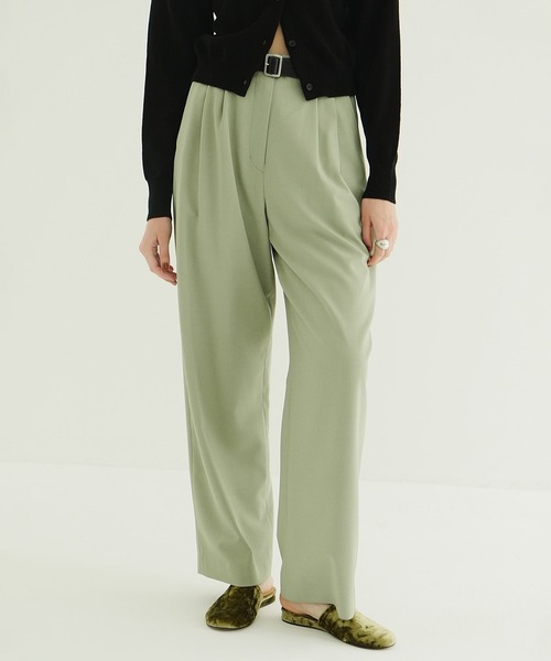 CLANE（クラネ）の「BASIC TUCK PANTS（スラックス・レディース・ブラック/アイボリー/ミント・1/0/2）」の14枚目の写真