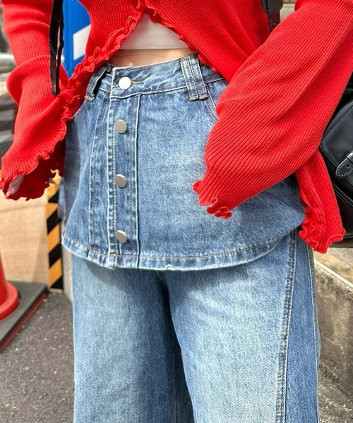 Alley Tokyo（アリートーキョー）の「ラップスカート巻きデニム（デニムパンツ・レディース・ブルー・FREE）」の8枚目の写真