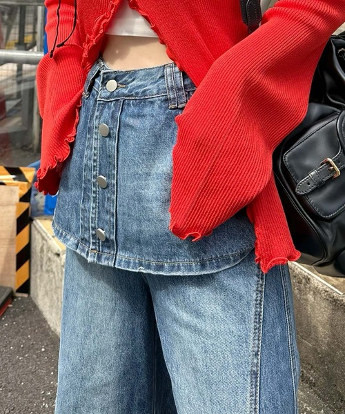 Alley Tokyo（アリートーキョー）の「ラップスカート巻きデニム（デニムパンツ・レディース・ブルー・FREE）」の4枚目の写真