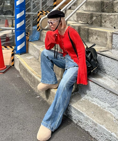 Alley Tokyo（アリートーキョー）の「ラップスカート巻きデニム（デニムパンツ・レディース・ブルー・FREE）」の5枚目の写真