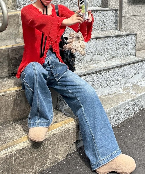 Alley Tokyo（アリートーキョー）の「ラップスカート巻きデニム（デニムパンツ・レディース・ブルー・FREE）」の10枚目の写真