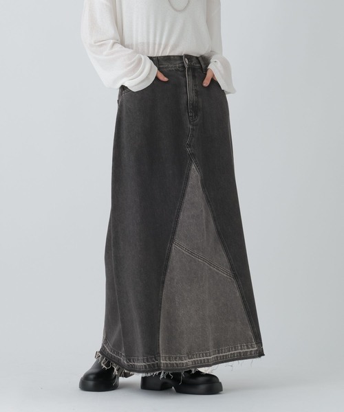 LEPSIM（レプシィム）の「リメイクデニムスカート　497362（デニムスカート・レディース・ブルー/ブラック・FREE）」の2枚目の写真