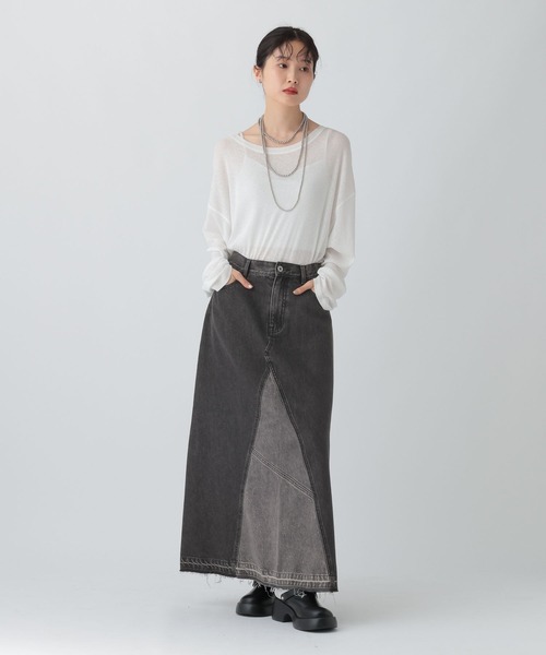 LEPSIM（レプシィム）の「リメイクデニムスカート　497362（デニムスカート・レディース・ブルー/ブラック・FREE）」の21枚目の写真