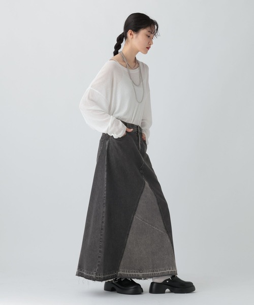 LEPSIM（レプシィム）の「リメイクデニムスカート　497362（デニムスカート・レディース・ブルー/ブラック・FREE）」の22枚目の写真