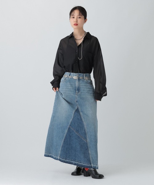 LEPSIM（レプシィム）の「リメイクデニムスカート　497362（デニムスカート・レディース・ブルー/ブラック・FREE）」の4枚目の写真