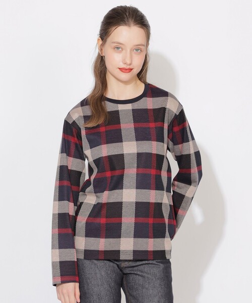 CB CRESTBRIDGE(シービークレストブリッジ)の「クレストブリッジチェックプルオーバー(Tシャツ/カットソー・レディース・ブルー系その他7/ネイビー・2/1/3)」の1枚目の写真