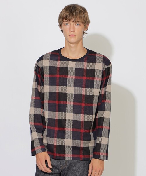 CB CRESTBRIDGE(シービークレストブリッジ)の「クレストブリッジチェックプルオーバー(Tシャツ/カットソー・レディース・ブルー系その他7/ネイビー・2/1/3)」の3枚目の写真
