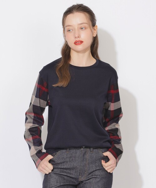 CB CRESTBRIDGE(シービークレストブリッジ)の「クレストブリッジチェックプルオーバー(Tシャツ/カットソー・レディース・ブルー系その他7/ネイビー・2/1/3)」の9枚目の写真