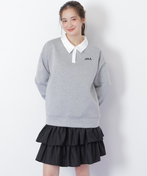 セール】ポロ衿スウェットフリルミニセットアップ（ワンピース）｜JILL