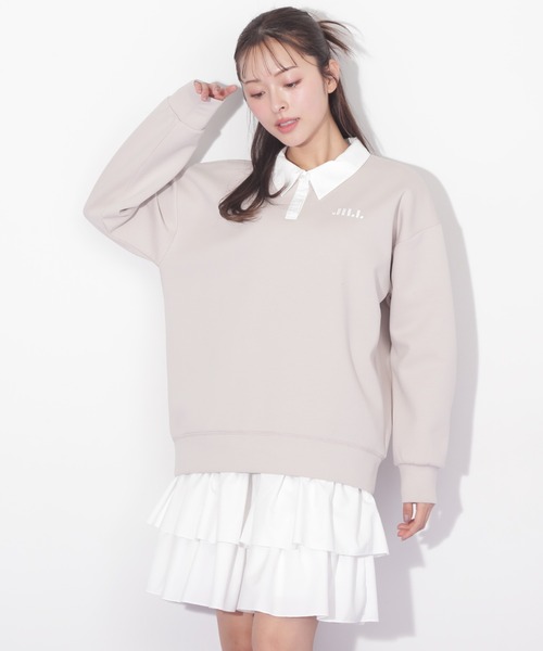 JILTU フリル襟リボン付きミニワンピース ジルバイジルスチュアート JILL by JILLSTUART エリツキミニ