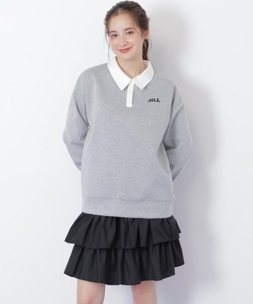 ポロ衿スウェットフリルミニセットアップ（ワンピース）｜JILL by JILL